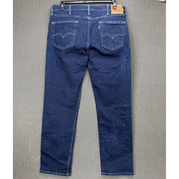 Levis Strauss 514 Mens W38 L34 Blue Straight Fit Jeans Dark Wash Denim - Picture 2 of 12